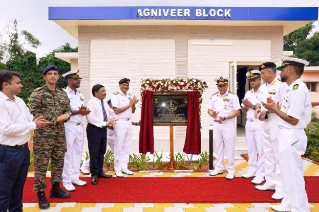 Inauguration of the completed 3D-printed Agniveer Block at INS Kalinga.