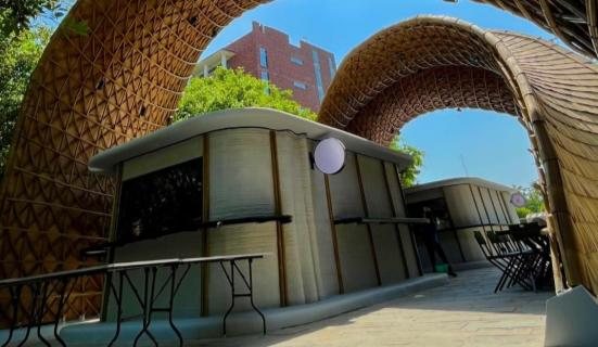 3D-printed campus canteen infrastructure.